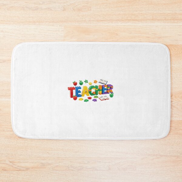 Item preview, **LEGO Teacher - Colorful Building Bricks Typography Design with Apple and Books 3D** designed and sold by Petringo.