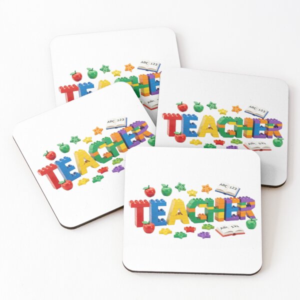 Item preview, **LEGO Teacher - Colorful Building Bricks Typography Design with Apple and Books 3D** designed and sold by Petringo.