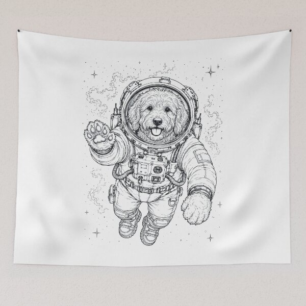Item preview, Vintage Goldendoodle Astronaut Dog Dad Mom Lover designed and sold by TerryConnells.