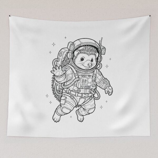 Item preview, Vintage Hedgehog Astronaut Animal Lover designed and sold by TerryConnells.