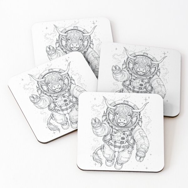 Item preview, Vaca de las Tierras Altas Vintage Astronauta Amante de los Animales designed and sold by TerryConnells.