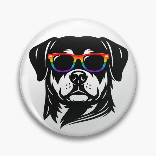 Item preview, Cool Rottweiler with Rainbow Sunglasses Art - Cute Dog Illustration designed and sold by myforestfog.