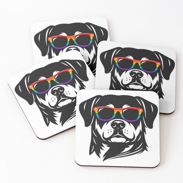Item preview, Cool Rottweiler with Rainbow Sunglasses Art - Cute Dog Illustration designed and sold by myforestfog.