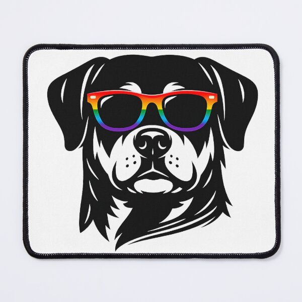 Item preview, Cool Rottweiler with Rainbow Sunglasses Art - Cute Dog Illustration designed and sold by myforestfog.