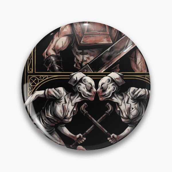 Item preview, Pyramid Head Silent Hill Fan Art – Red Helmet Great Knife Horror Design designed and sold by Senpaiwaves.
