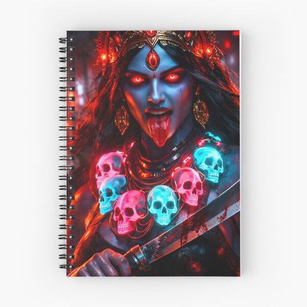 Item preview, Kali Neon Skull-Necklace & Machete — Hindu God Art | Cyberpunk designed and sold by CosmicLotusArt.