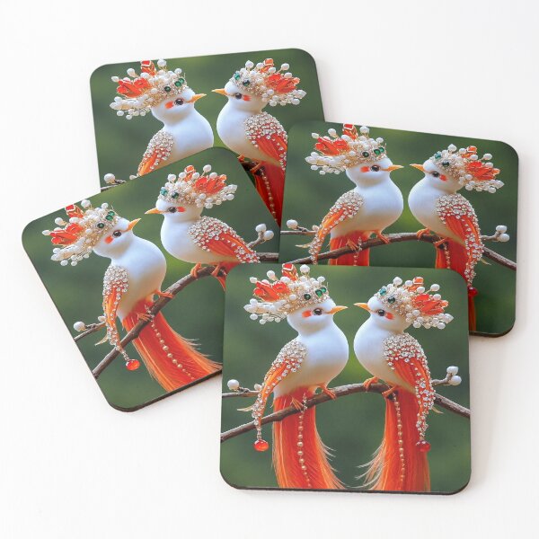 Item preview, Jeweled Fantasy Birds Love Couple Elegant Art Poster designed and sold by riki2365.