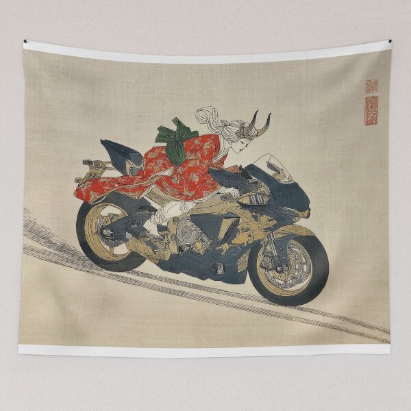 Item preview, Oni Riding a Modern Motorcycle designed and sold by lautir.