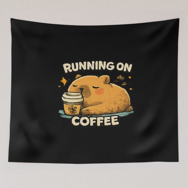 Item preview, Running On Coffee Sleepy Capybara designed and sold by Hobby-up.
