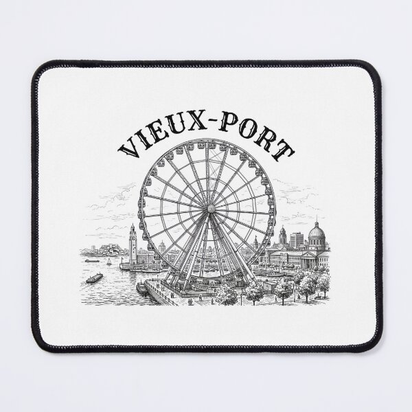 Item preview, Vieux Port Montreal Ferris Wheel Old Port City Skyline Sketch designed and sold by Fenay Designs.