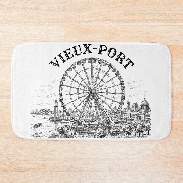 Item preview, Vieux Port Montreal Ferris Wheel Old Port City Skyline Sketch designed and sold by Fenay Designs.