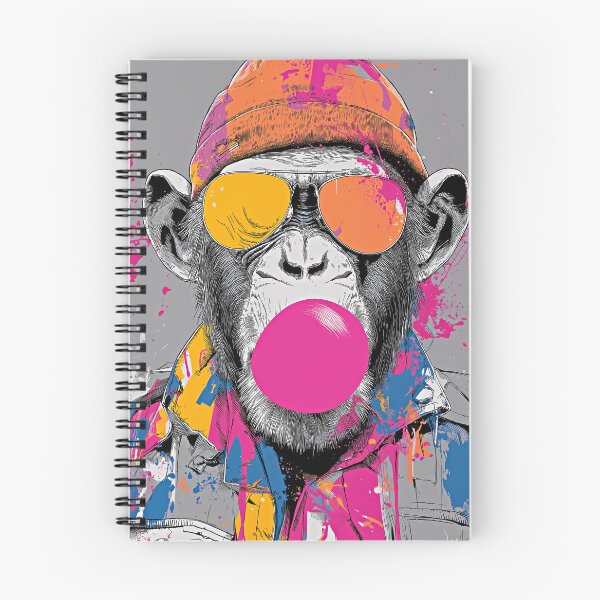 Item preview, Pop Art Chimpanzee Wearing Sunglasses Blowing Bubble Gum Street Art Print designed and sold by Artistic Gift Print.