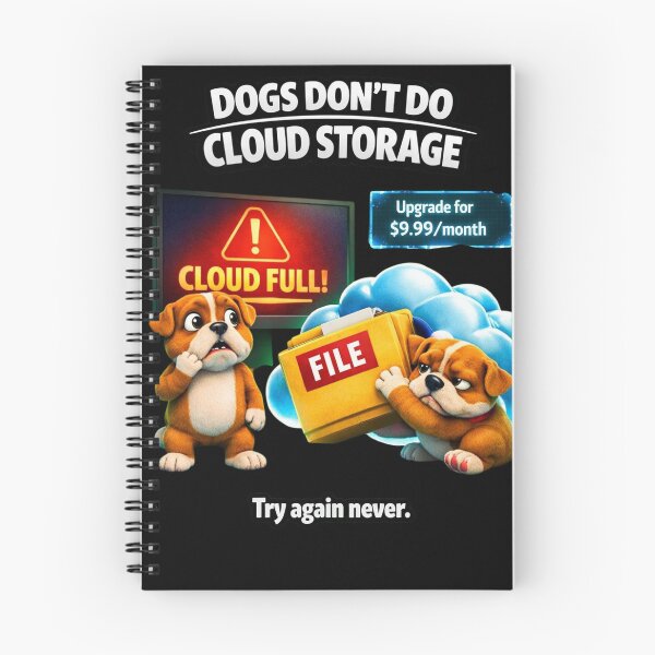 Item preview, Dogs Don’t Do Cloud Storage – Funny 3D Bulldog Meme designed and sold by Timeless Junction.