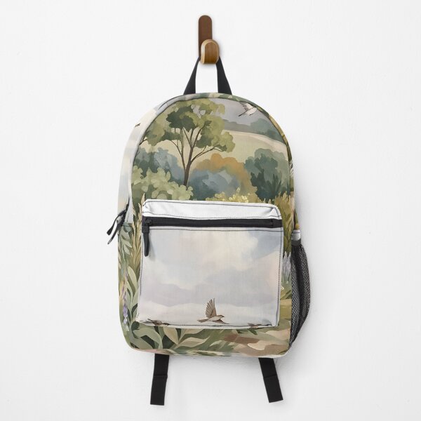 Item preview, Vintage Botanical Landscape with Flying Swallows designed and sold by Mustaph-Shop.