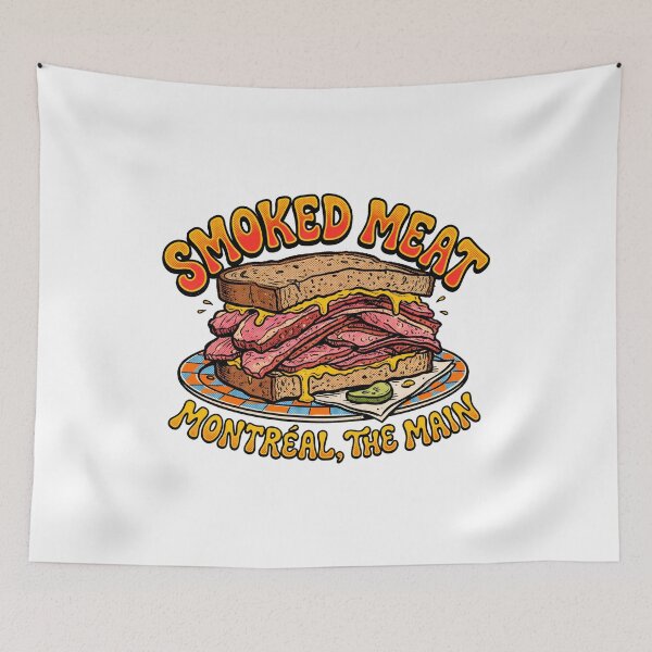 Item preview, Montreal Smoked Meat Sandwich The Main Retro Pop Art Foodie designed and sold by Fenay Designs.