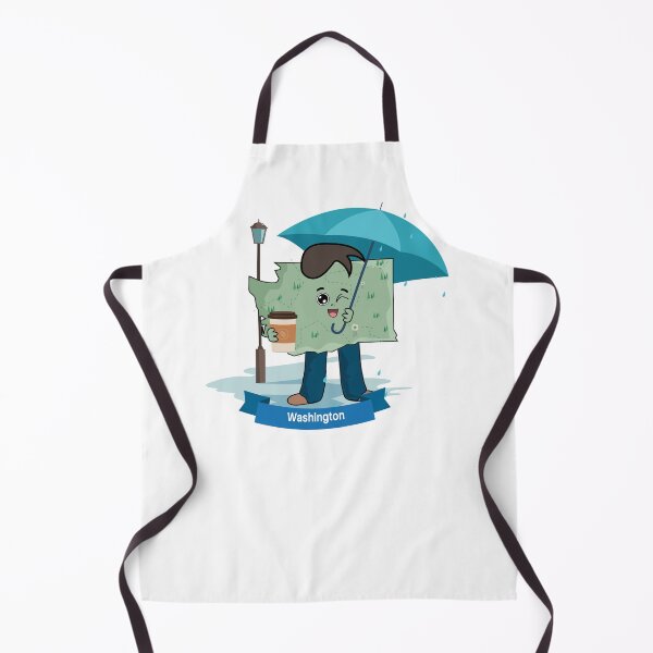 Item preview, Cute Washington Map Character - Kawaii Evergreen Mountain Nature Art designed and sold by Travel.Art.