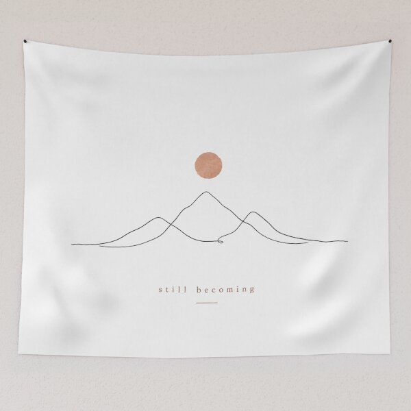 Item preview, Still Becoming – Minimalist Mountain Sunset Growth Quote designed and sold by FusiTink.