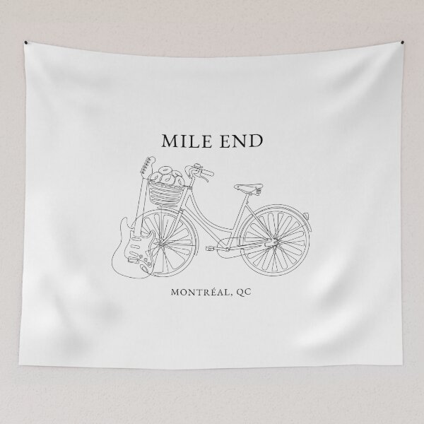Item preview, Montreal Mile End Vintage Bicycle Bagels Guitar Minimalist Art designed and sold by Fenay Designs.