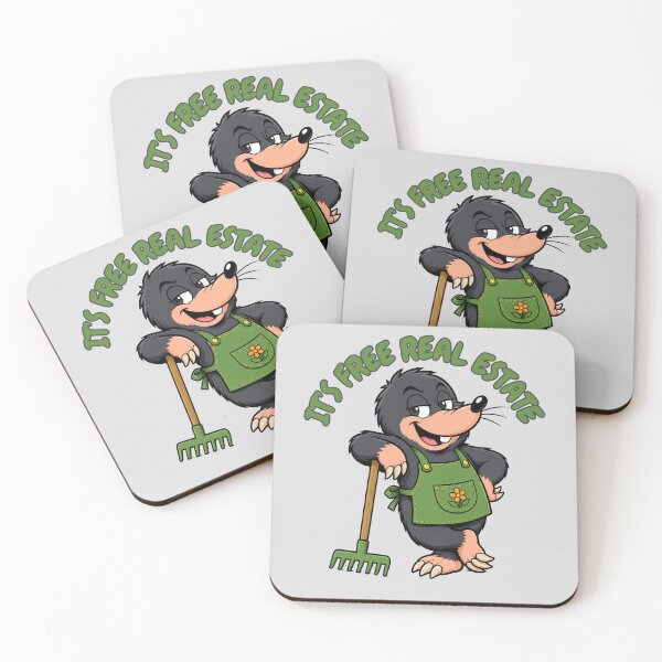 Item preview, It's Free Real Estate, Funny Cartoon Mole designed and sold by HumanMess.