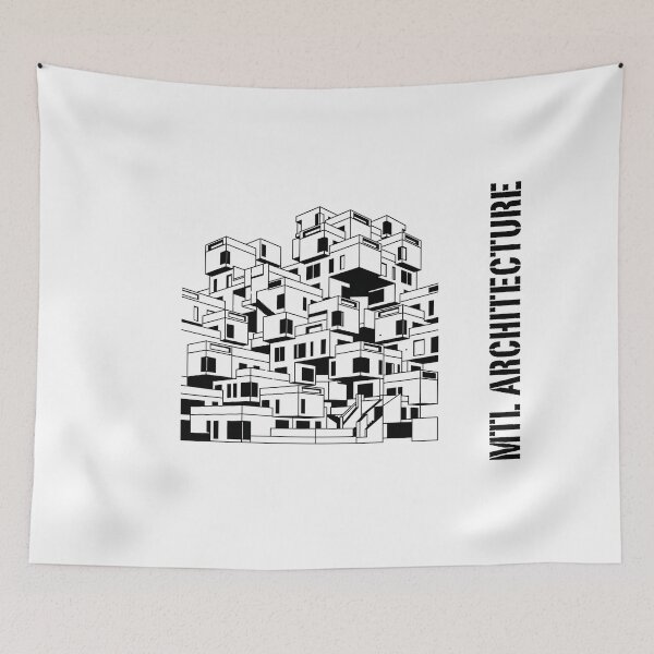 Item preview, Montreal Architecture Minimalist Geometric Line Art designed and sold by Fenay Designs.
