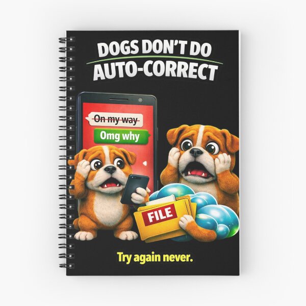 Item preview, Dogs Don’t Do Auto‑Correct – Funny 3D Bulldog Meme designed and sold by Timeless Junction.