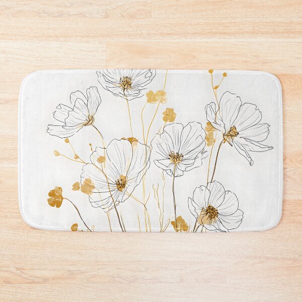 Item preview, Gold Blooming Meadow Flowers Floral Pattern designed and sold by GrinGalore.