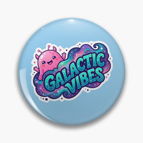 Item preview, Galactic Vibes Cute Space Alien Typography Art designed and sold by Lamlamiu.