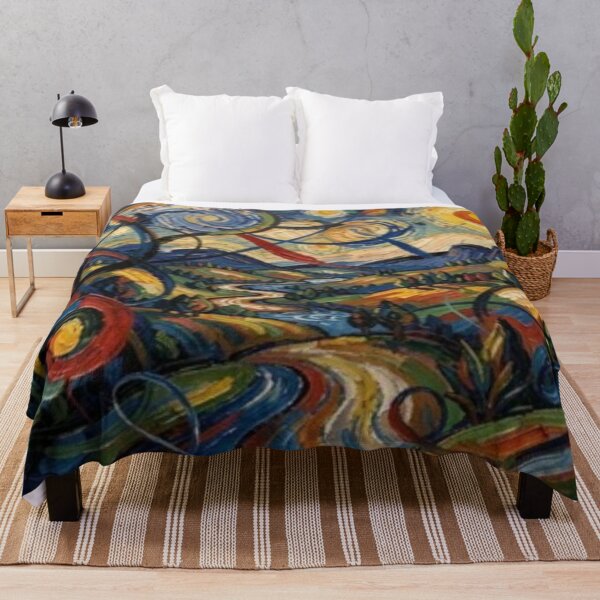 Item preview, Impressionistic gouache landscape with strong colors and dynamic brushstrokes. designed and sold by FotoworldEdel.