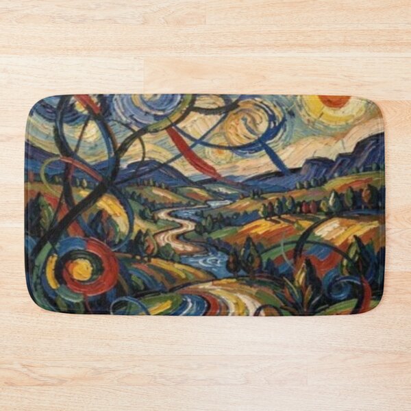 Item preview, Impressionistic gouache landscape with strong colors and dynamic brushstrokes. designed and sold by FotoworldEdel.