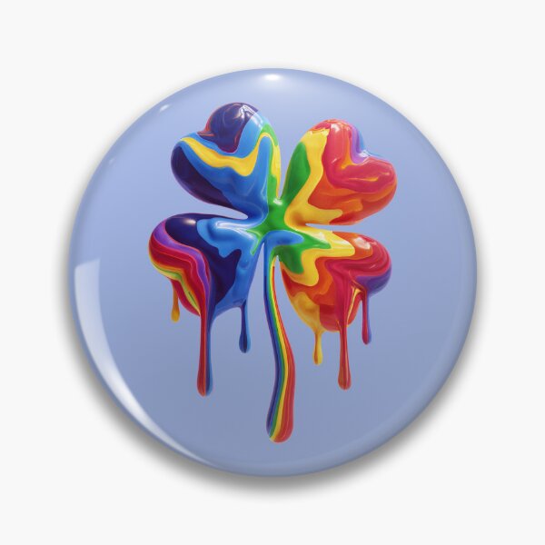 Item preview, Rainbow Dripping Four Leaf Clover Surreal Art designed and sold by Lamlamiu.