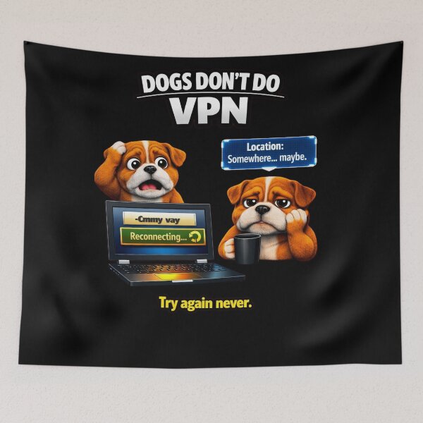 Item preview, Dogs Don’t Do VPN – Funny 3D Bulldog Meme designed and sold by Timeless Junction.