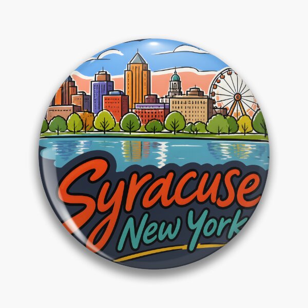 Item preview, Syracuse New York Cute Retro Cityscape Pastel Skyline designed and sold by HowToCanadian.