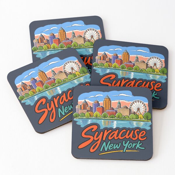 Item preview, Syracuse New York Cute Retro Cityscape Pastel Skyline designed and sold by HowToCanadian.