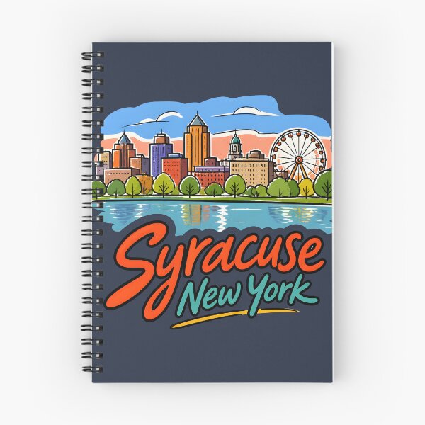 Artikelvorschau, Syracuse, New York – Niedliche Retro-Stadtlandschaft mit pastellfarbenem Skyline entworfen und verkauft von HowToCanadian.