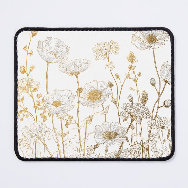 Item preview, Gold Blooming Meadow Wildflowers Floral Pattern designed and sold by GrinGalore.