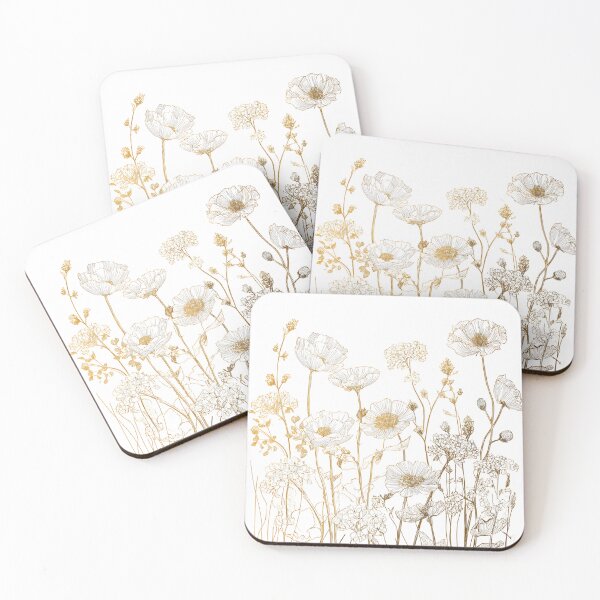 Item preview, Gold Blooming Meadow Wildflowers Floral Pattern designed and sold by GrinGalore.
