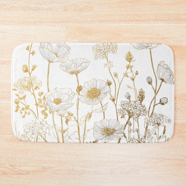 Item preview, Gold Blooming Meadow Wildflowers Floral Pattern designed and sold by GrinGalore.