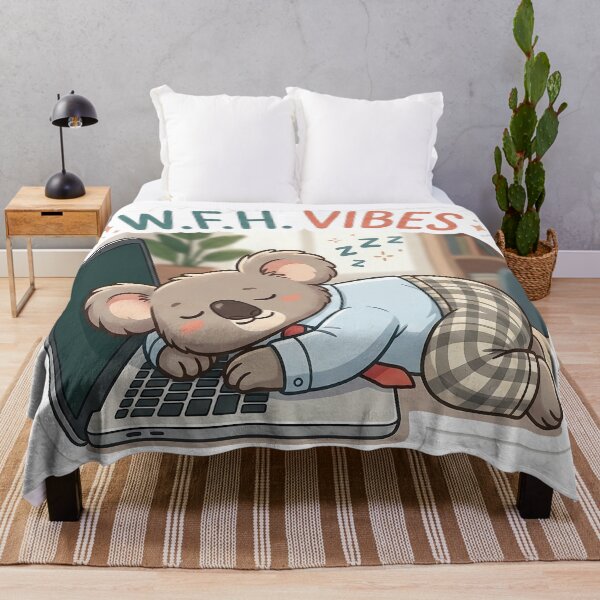 Item preview, Sleepy Koala Working From Home Remote Office designed and sold by SoftAuraStudi0.