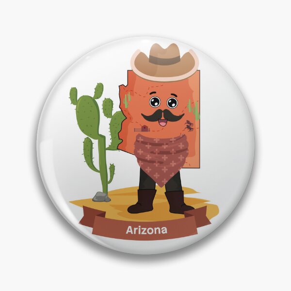 Item preview, Cute Arizona Map Character - Kawaii Wild West Desert Art designed and sold by Travel.Art.