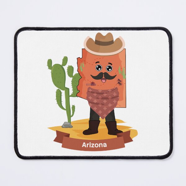 Item preview, Cute Arizona Map Character - Kawaii Wild West Desert Art designed and sold by Travel.Art.