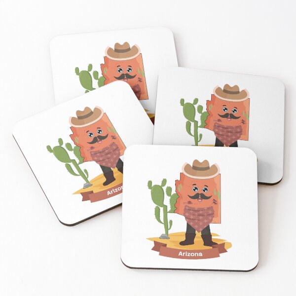 Item preview, Cute Arizona Map Character - Kawaii Wild West Desert Art designed and sold by Travel.Art.