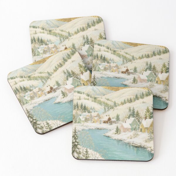 Item preview, Winter Village Alpine Cottage Landscape designed and sold by Lizetteh.