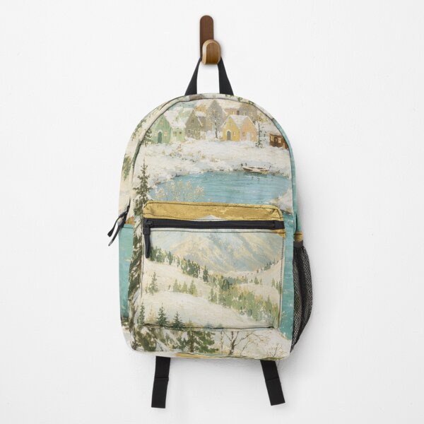 Item preview, Winter Village Alpine Cottage Landscape designed and sold by Lizetteh.