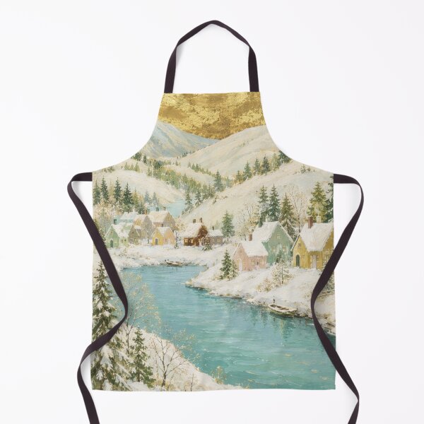Item preview, Winter Village Alpine Cottage Landscape designed and sold by Lizetteh.