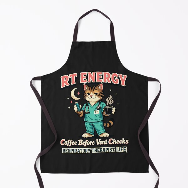 Item preview, Cute Cat Respiratory Therapist Shirt – RT Energy Coffee Before Vent Checks Retro Night Shift Medical Cat T-Shirt designed and sold by ClinicalHubs.