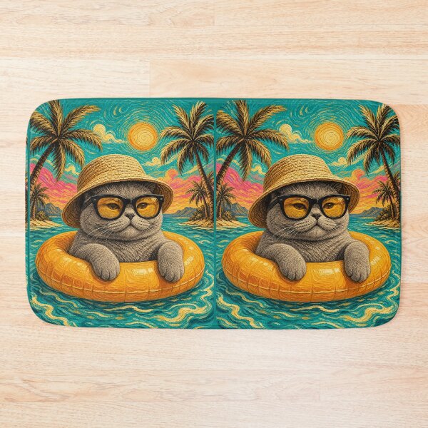 Item preview, Cool British Shorthair Cat Summer Beach Vacation Art designed and sold by merchxwear.