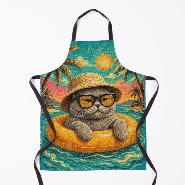 Item preview, Cool British Shorthair Cat Summer Beach Vacation Art designed and sold by merchxwear.