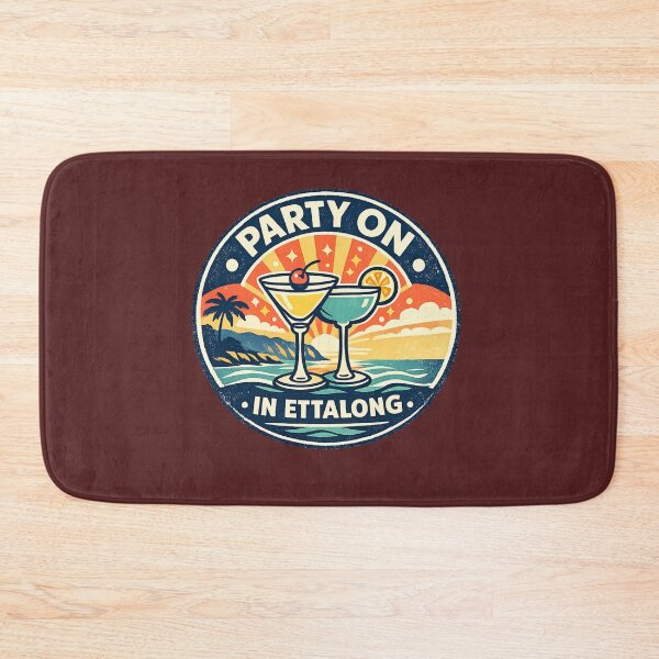 Item preview, Party On in Ettalong Cocktail Party On in Ettalong – Retro Coastal Cocktail Logo | Central Coast NSW Beach Art designed and sold by TheWombatShed.