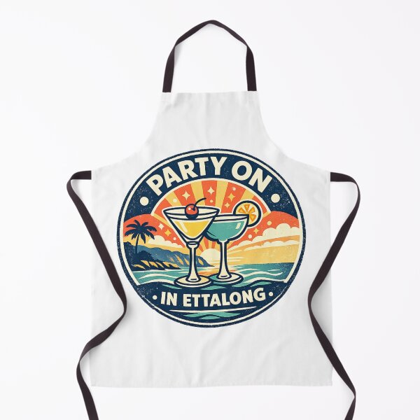 Item preview, Party On in Ettalong Cocktail Party On in Ettalong – Retro Coastal Cocktail Logo | Central Coast NSW Beach Art designed and sold by TheWombatShed.