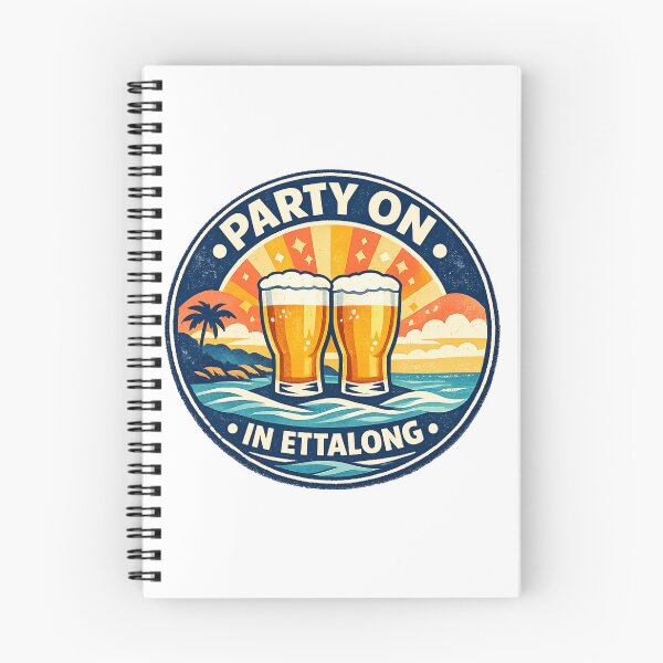 Item preview, Party on in Ettalong – Retro Coastal Beer Logo | Central Coast NSW Beach Art  designed and sold by TheWombatShed.